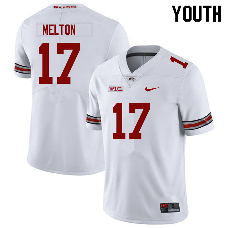 Youth #17 Mitchell Melton Ohio State Buckeyes College Football Jerseys Sale-White